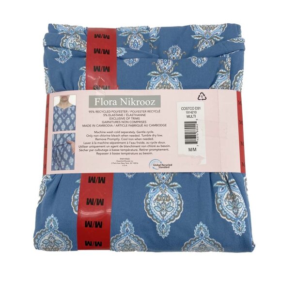 Flora Nikrooz Women's Blue Print Pyjama Set: 2 Pieces / Various Sizes - Picture 2 of 4